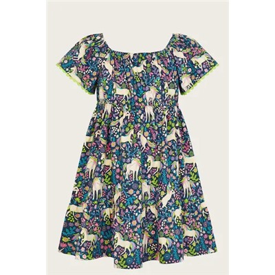 Monsoon Unicorn Print Dress