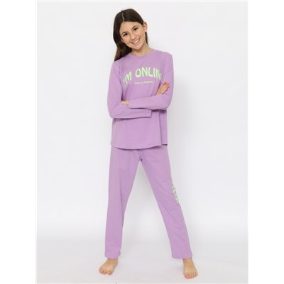 CSJG 50175-45 Пижама для девочки (джемпер, брюки),лаванда