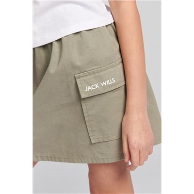 Jack Wills Girls Grey Elastic Waist Cargo Skirt