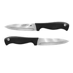LR05-50 LARA Нож для овощей 12.7см/5", чёрная ручка Soft Touch, сталь 8CR13Mov 1,5 мм, (блистер)