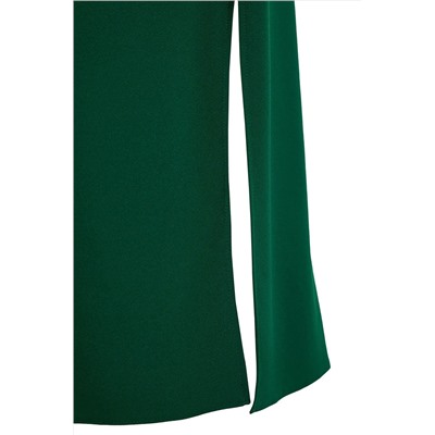 Изумрудно-зеленое тканое платье с разрезом TBBSS22AH0202