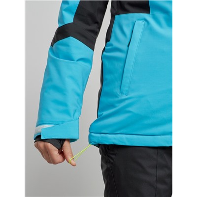 Горнолыжная куртка женская зимняя голубого цвета 3105Gl