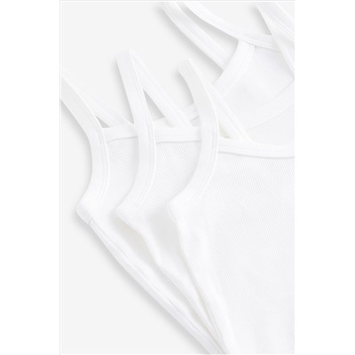 White Cropped Cami Vest 3 Pack (5-16yrs)