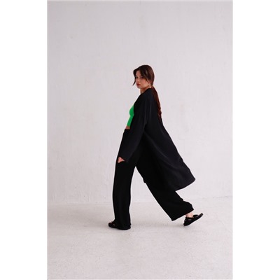 9536 Костюм из кимоно и брюк-палаццо чёрный