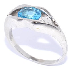 Серебряное кольцо с топазом "swiss blue"