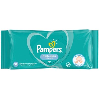 Детские влажные салфетки Pampers (Памперс) Baby Fresh Clean, 52 шт