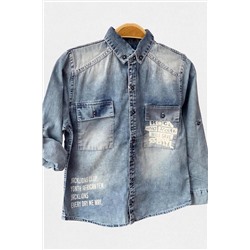 Джинсовая рубашка Mojo Boy's Pocket 20111 Синяя 22YECMJO20111_010