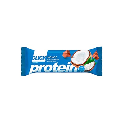 Фруктовый батончик Click с протеином, Кокос в молочном шоколаде, 40 г