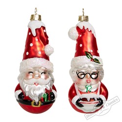 Санта Клаус/Миссис Клаус, ЦЕНА за 1 шт  (стекло) 5,5х5х12,5 см