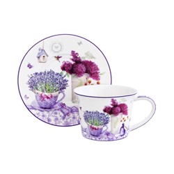 Чайн. пара 2 пр. 270 мл 12,5*9,5*7 см "Лаванда" NEW BONE CHINA