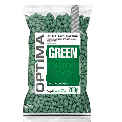 Воск для депиляции пленочный OPTIMA Green, 200 гр, бренд - Depiltouch Professional