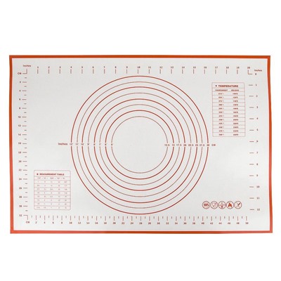 Коврик для раскатки теста с разметкой 60*40см (силикон) (упак пакет)