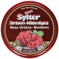 Echt Sylter Brisen-Klömbjes Rote Grütze-Bonbons zuckerfrei 70g
