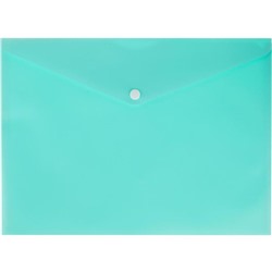 Папка-конверт на кнопке А4 180 мкм Calligrata Pastel, полупрозрачная, светло-мятная