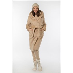02-3097 Пальто женское утепленное (пояс) Ворса Кэмел