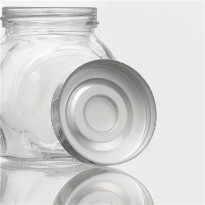Баночка стеклянная для сыпучих продуктов Доляна «Блеск», 200 мл, 8×6×8,3 см