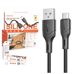 Кабель USB - Micro BOROFONE BX99 Silicone (черный) 1м