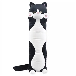 Мягкая игрушка Кошка батон черная длинная 110 см