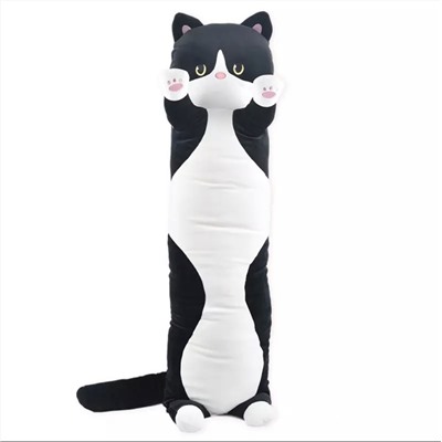 Мягкая игрушка Кошка батон длинная черная 70 см