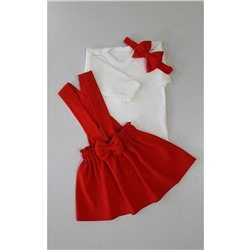 Красное креповое платье с банданой и длинным рукавом Badi TYC00240798498