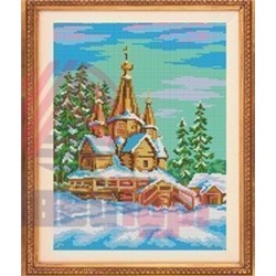 Набор для вышивания бисером БВБ-844 "Церковь зимой"