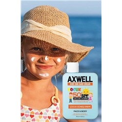 AXWELL Kids Sun Cream Çocuk Güneş Kremi Çok Yüksek Koruma + Vitamin E Spf 50+ 100ml  детский солнцезащитный крем