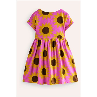 Boden Sunflower Short-sleeved Fun Jersey Dress