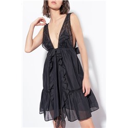 Vestido avolantado - Negro