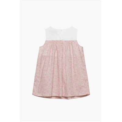 Trotters London Floral Pink Little Capel Cotton Duck Dress