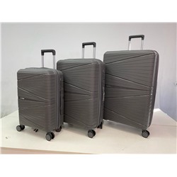 Набор из 3-х чемоданов с расширением 23103 Темно-серый