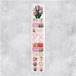 Бумажные наклейки для ежедневника «Тюльпаны», 4 × 23 см