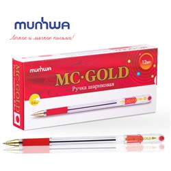 2шт. Ручка шариковая MunHwa "MC Gold" красная, 0,5мм, грип, штрих-код