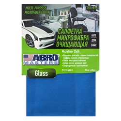 ABRO Салфетка из микрофибры очищающая для стекол ABRO Glass (35x40) голубая