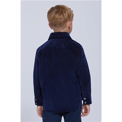 Темно-синяя бархатная детская рубашка с металлическими пуговицами SCOTTY OVERSHIRT CORD
