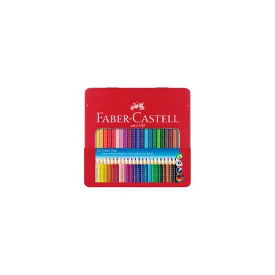 Карандаши цветные Faber-Castell "Grip", 24цв., трехгран., заточен., метал. упак.