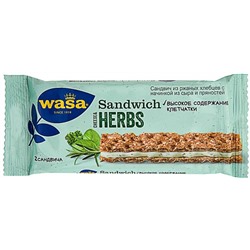 Нарушена упаковка!   Хлебцы WASA ржаные Sandwich Cheese&herbs фп 30г х 24 Германия 7300400482493
