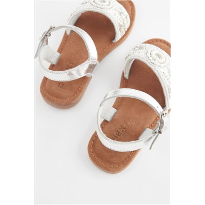 Beaded Leather Occasion Sandals