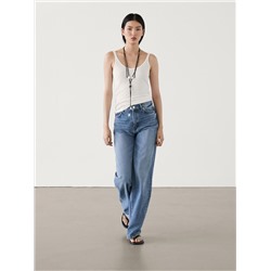 Jeans tiro medio relaxed fit wide leg