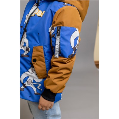 655-24в Куртка-бомбер для мальчика "Марек", синий мультиколор