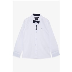 Белая рубашка для мальчика Breeze с галстуком-бабочкой (8–12 лет)