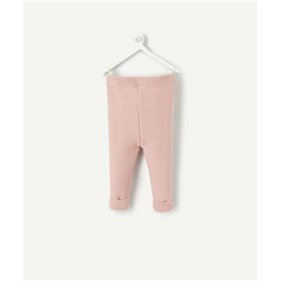 LEGGING BÉBÉ EN MAILLE ROSE