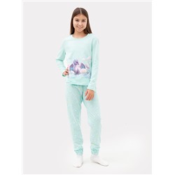 Комплект для девочек (джемпер, брюки) голубой со звездами