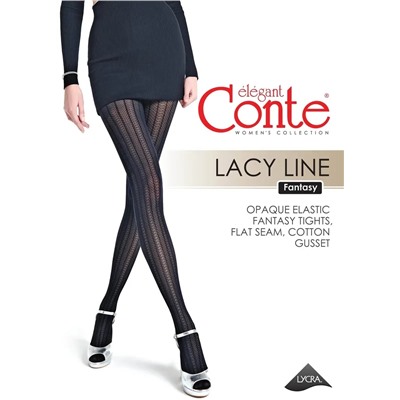 CONTE LACY LINE Колготки женские с ажурным рисунком и полосами