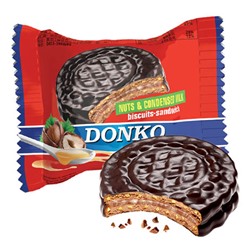 Печенье-сэндвич сахарное DONKO Premium орех-сгущенка, Донко КФ, 50 г.