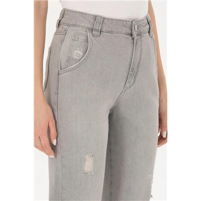 Женские серые джинсовые брюки Неожиданная скидка в корзине