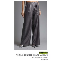 8WG4919 PANTALONE PALAZZO GESSATO LAMINATO