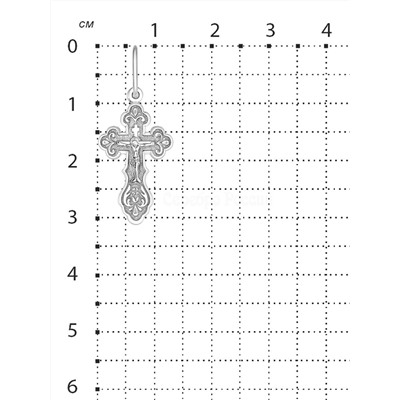 Крест из серебра родированный - 3,1 см 925 пробы 3-292р