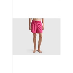 Мужские шорты для плавания с эластичной резинкой на талии цвета фуксии и задними карманами Красный Фиолетовый