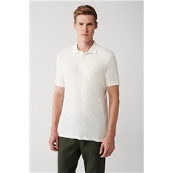 Белая футболка с воротником поло, 100 % хлопок, 3 пуговицы в рубчик, стандартная посадка
