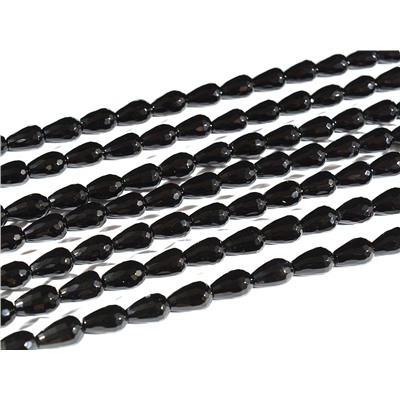 Бусины для рукоделия из оникса черного капля гр.8*12мм, 39,5см, 33 бусины